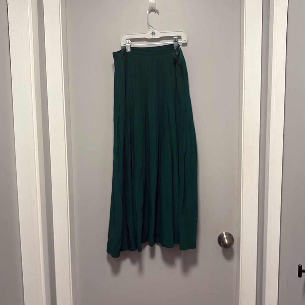 Vintage Green Silk Talbots maxi Skirt